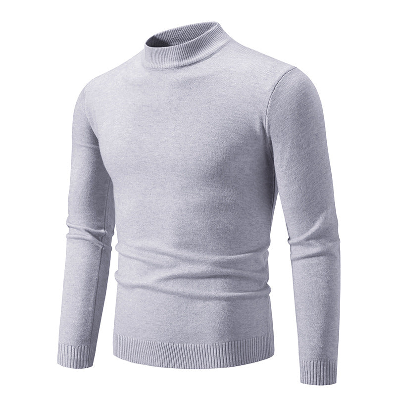 Herren Feinstrickpullover mit hohem Kragen und elastischen Bündchen Heidi-Mode