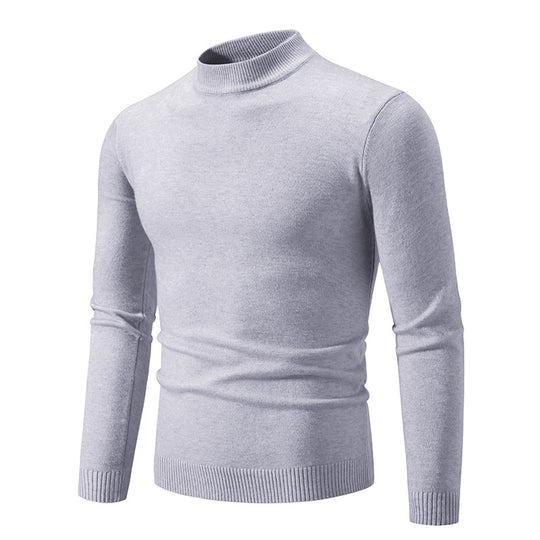 Herren Feinstrickpullover mit hohem Kragen und elastischen Bündchen Heidi-Mode