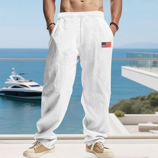 Herren lässige Freizeithose mit elastischem Bund und praktischen Seitentaschen Heidi-Mode