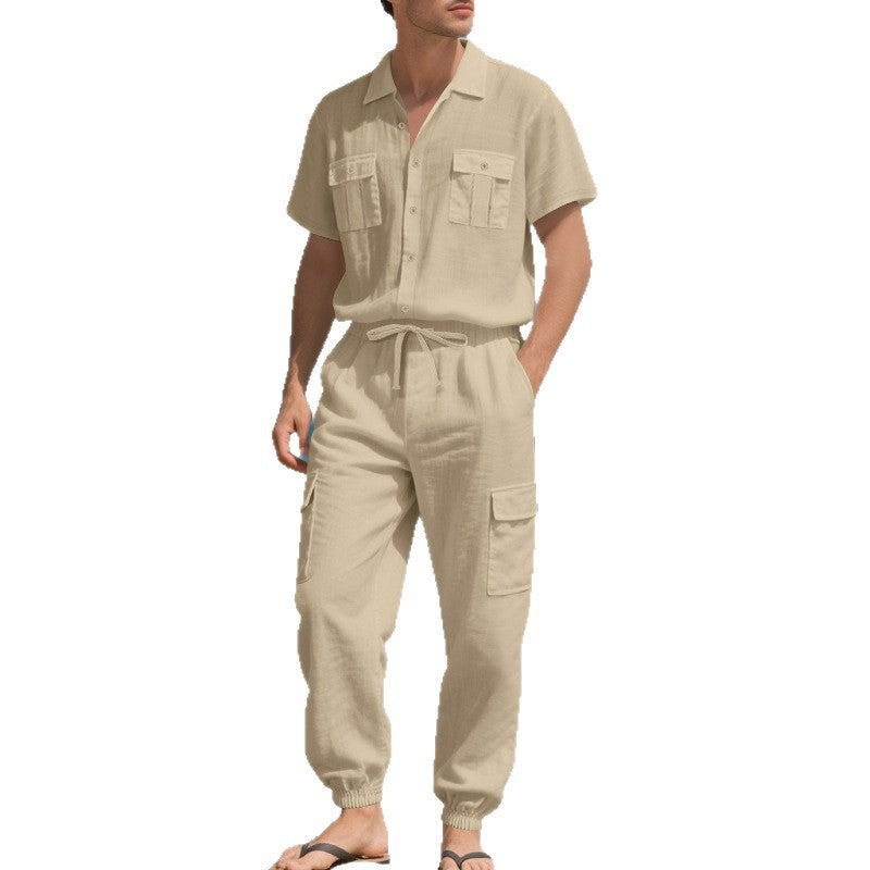 Herren Freizeit-Set mit praktischen Taschen und atmungsaktiver Struktur Heidi-Mode