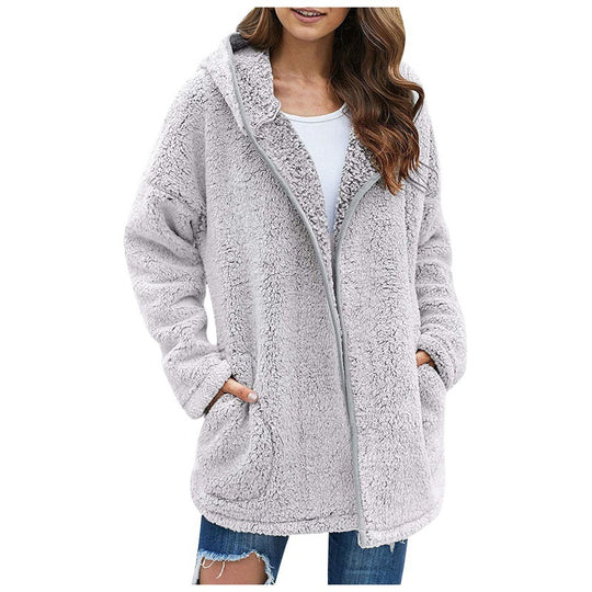 Damen kuschelige Fleecejacke mit weitem Schnitt und hochwertiger Verarbeitung Heidi-Mode