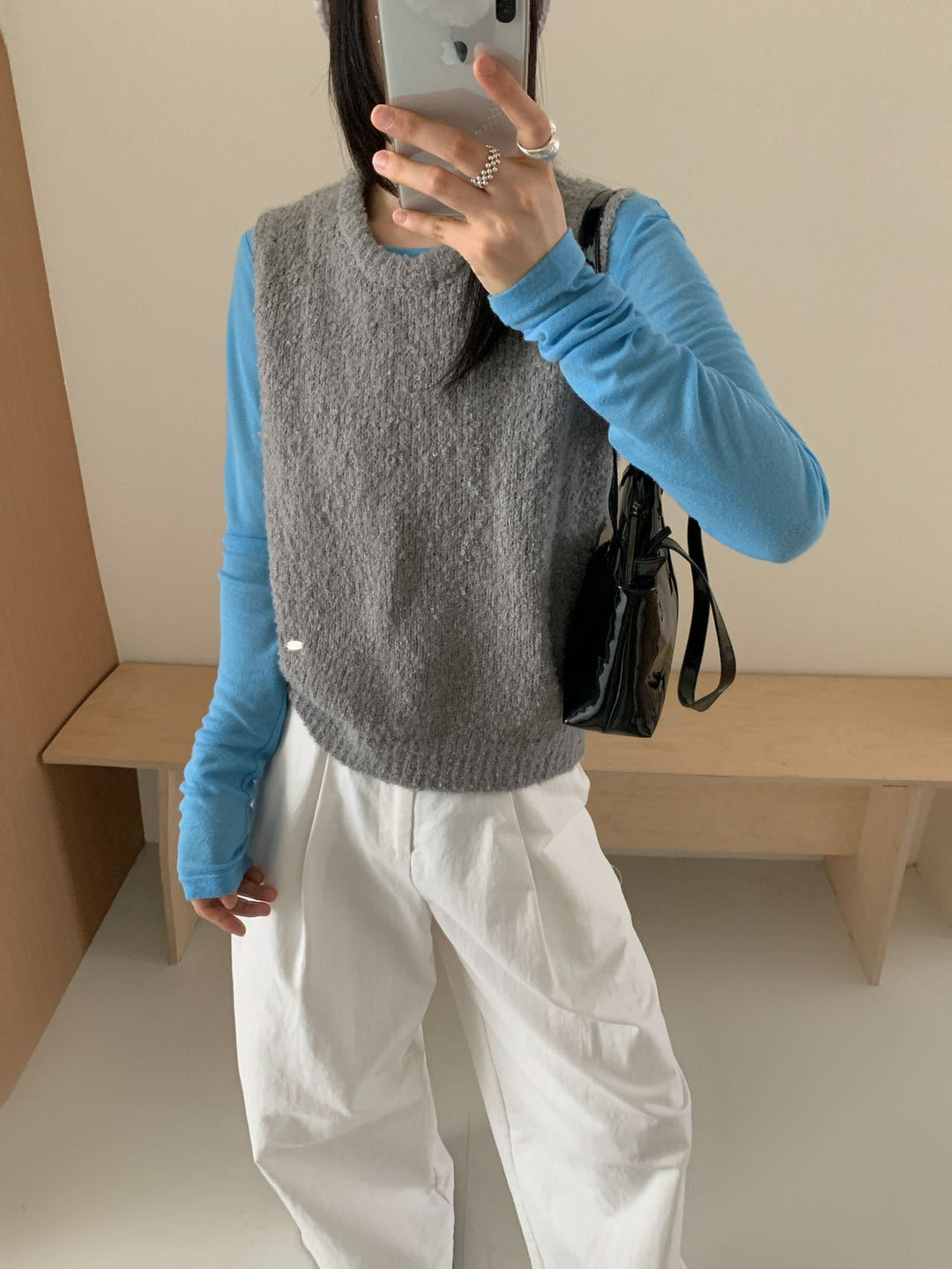 Damen Strickweste mit weichem, flauschigem Material und modernem Schnitt Heidi-Mode