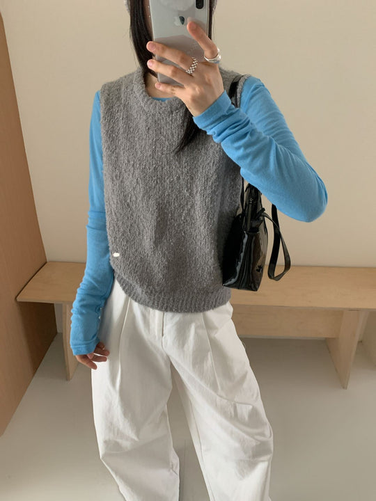 Damen Strickweste mit weichem, flauschigem Material und modernem Schnitt Heidi-Mode