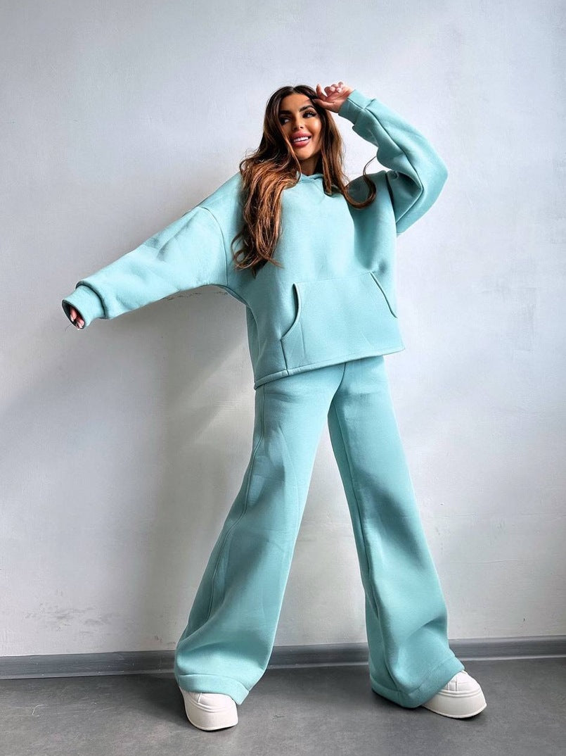 Damen Cooles Oversized Hoodie und weite Freizeithose Heidi-Mode