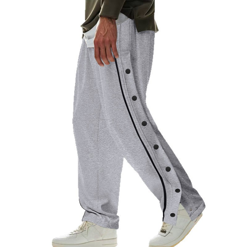 Herren Sportliche Jogginghose mit seitlichen Druckknöpfen und elastischem Bund Heidi-Mode