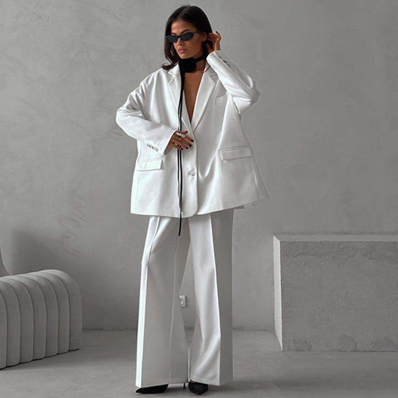 Damen elegantes Blazer-Set mit weitem Schnitt Heidi-Mode