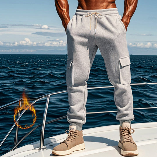 Herren Sportliche Cargo-Jogginghose mit elastischem Bund und praktischen Taschen Heidi-Mode