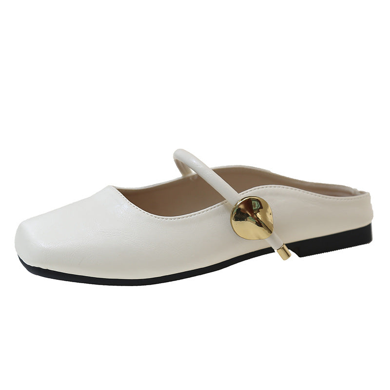 Damen Slingback Ballerinas mit modischem Riemchen und elegantem goldenen Detail Heidi-Mode