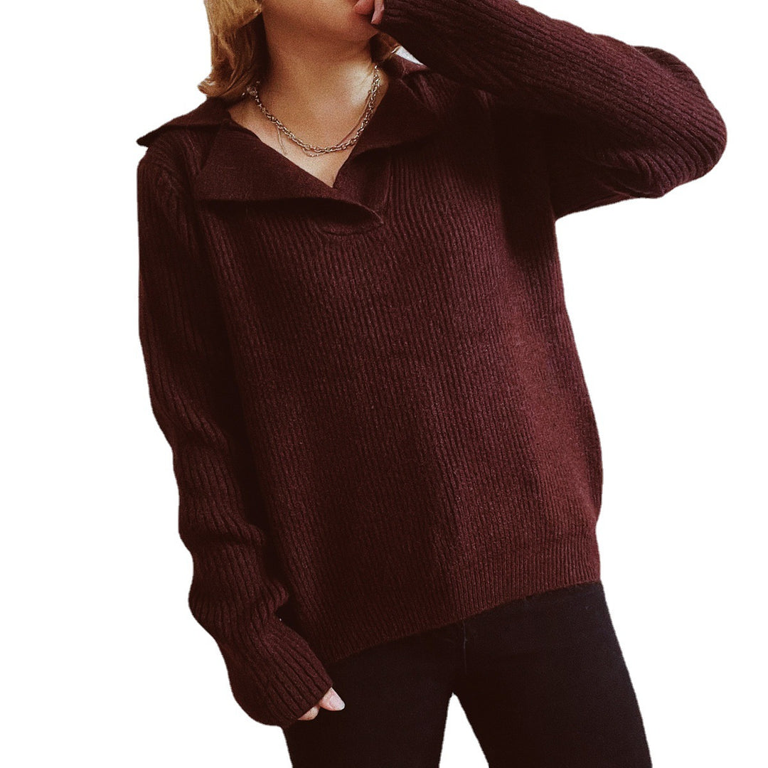 Damen lässiger Pullover mit modernem Rippdesign Heidi-Mode