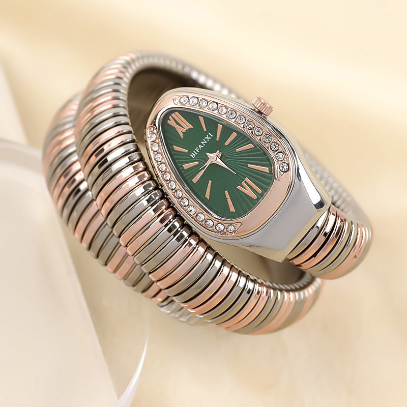 Heidi-Mode | Schlangenuhr mit Quarzbewegung und Persönlichem Armband