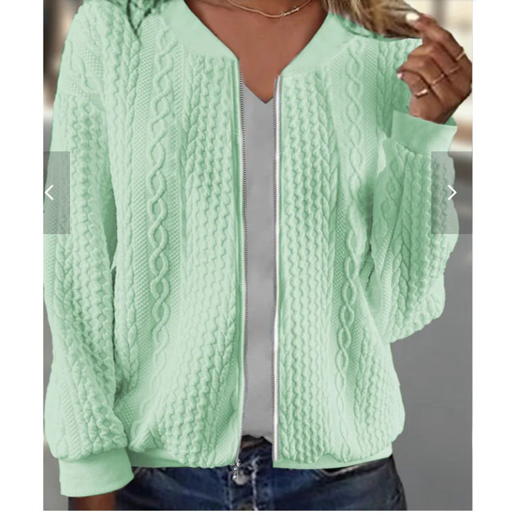 Damen Strickjacke mit modernem Kabelstrickmuster und eleganter Schnittführung Heidi-Mode