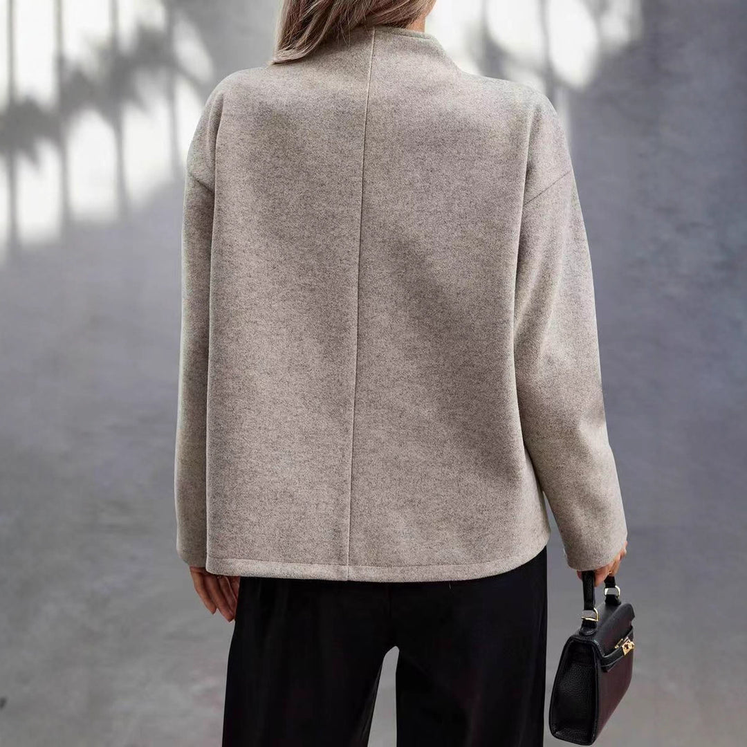 Damen Modische Wolljacke im eleganten Look mit doppelter Knopfreihe Heidi-Mode