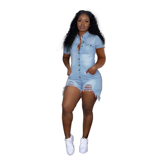 Heidi-Mode | Damen Shorts und Kurzarm Hemd Druckoverall