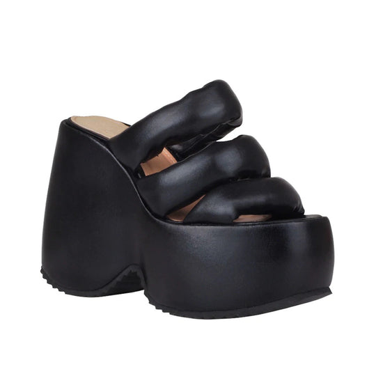 Femme High-Platform Slide Sandalen mit skulpturalem Design Heidi-Mode