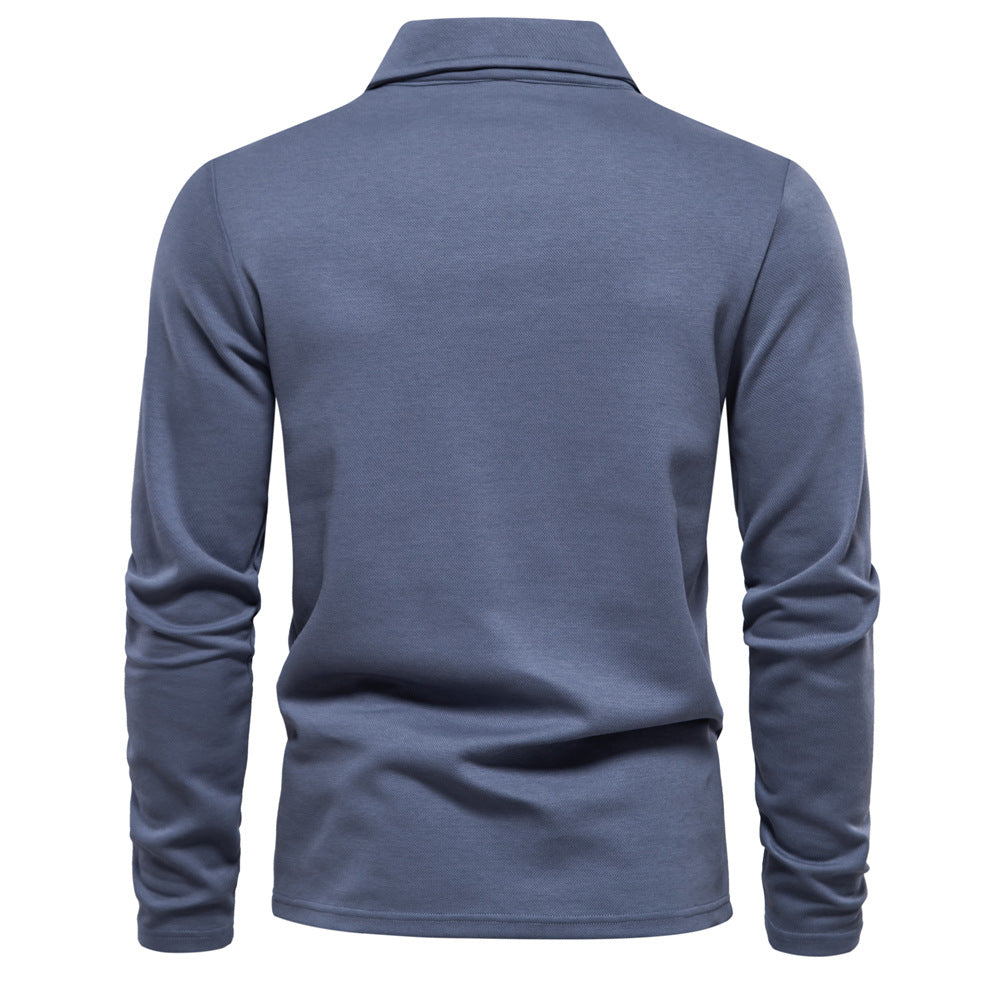 Herren Langarm Poloshirt aus atmungsaktivem Baumwollmix mit modischen Akzenten Heidi-Mode