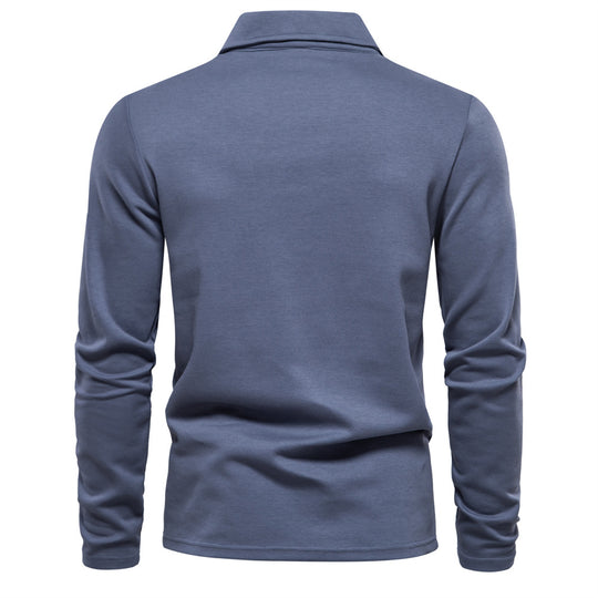 Herren Langarm Poloshirt aus atmungsaktivem Baumwollmix mit modischen Akzenten Heidi-Mode