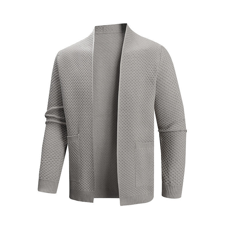 Herren Strickjacke mit offenem Kragen Heidi-Mode