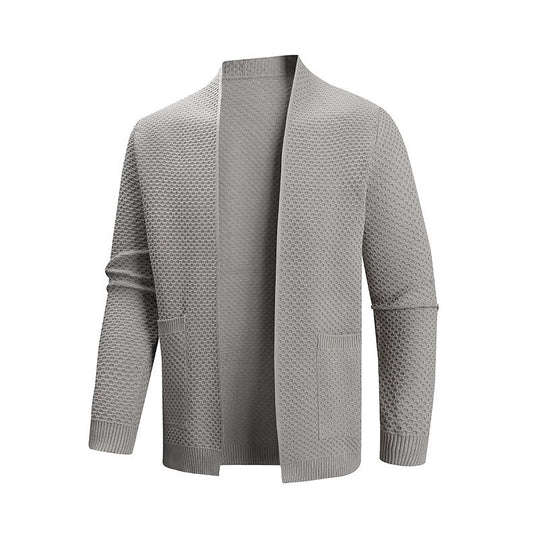 Herren Strickjacke mit offenem Kragen Heidi-Mode