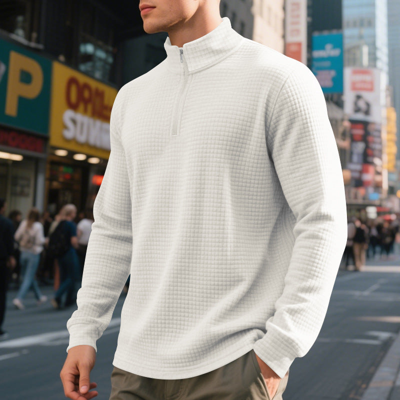 Herren bequemer Fleece-Hoodie mit hohem Kragen und praktischem Reißverschluss Heidi-Mode