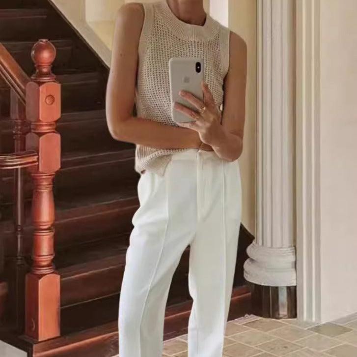 Damen Strickoberteil mit raffiniertem Lochmuster Heidi-Mode