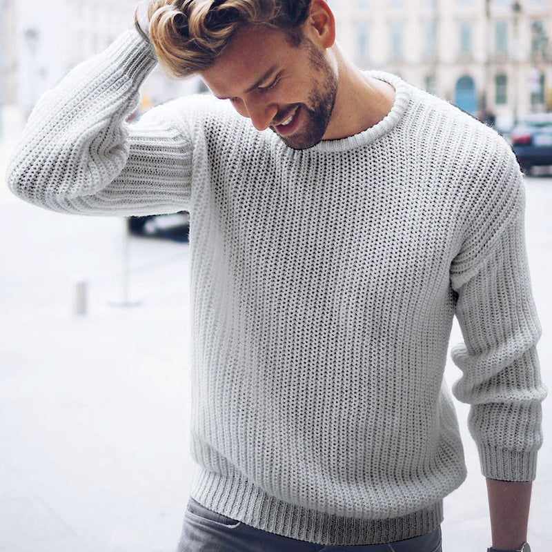 Herren lässiger Strickpullover mit modernen Strukturen Heidi-Mode