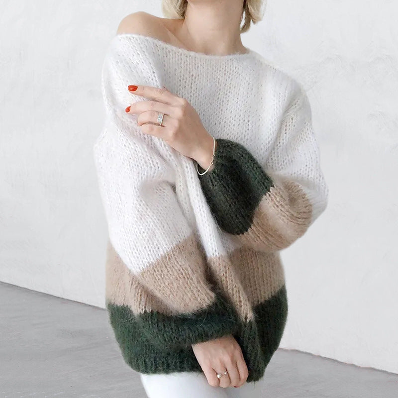 Damen modischer Strickpullover mit weichem Material und lässigem Schnitt Heidi-Mode