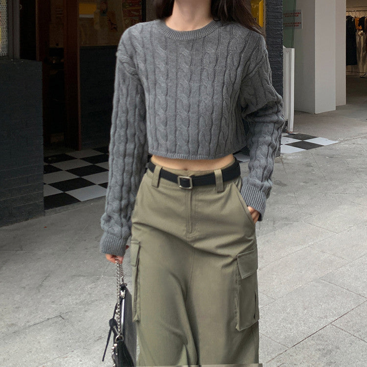 Damen Grobstrickpullover mit strukturiertem Muster und lässigem Schnitt Heidi-Mode