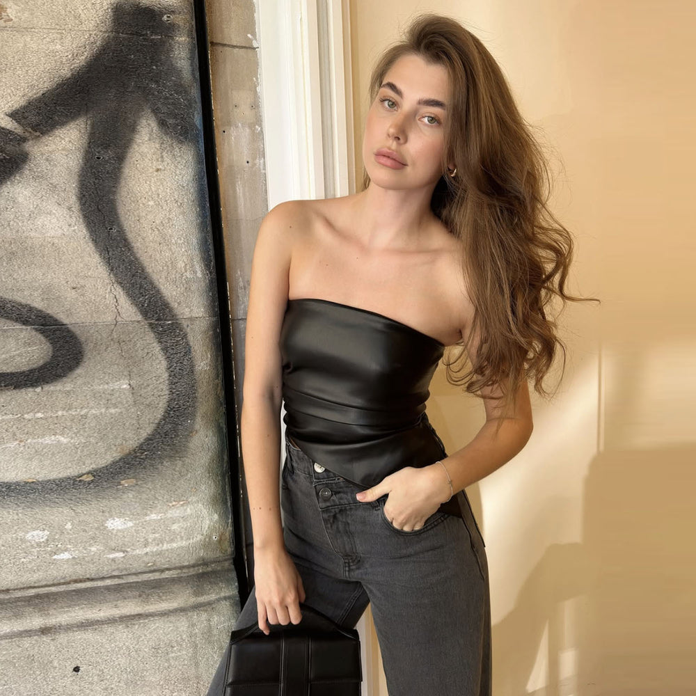 Damen Oberteil im eleganten Wickeldesign Heidi-Mode