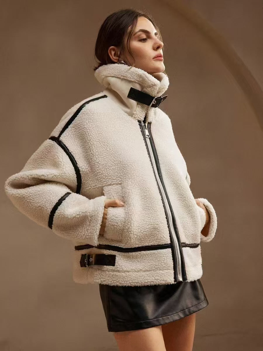 Damen Steppjacke mit hohem Kragen und Taschen Heidi-Mode