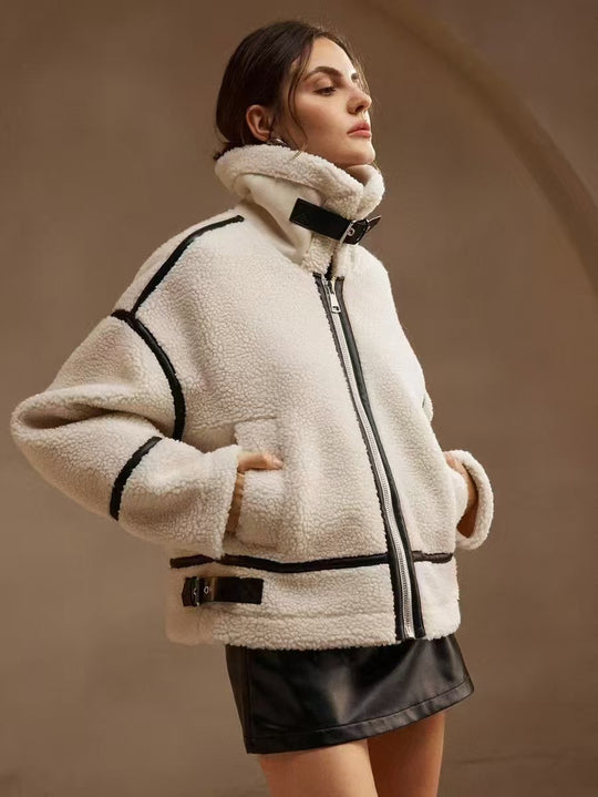 Damen Steppjacke mit hohem Kragen und Taschen Heidi-Mode