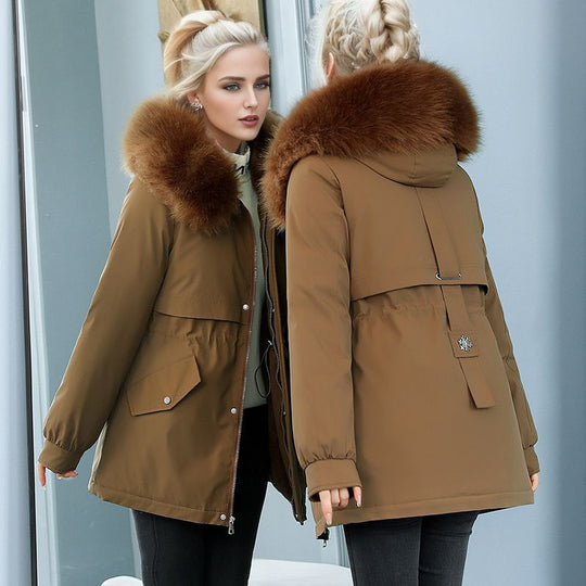 Damen isolierter Winterparka mit luxuriösem Kunstfellkragen und wärmendem Innenfutter Heidi-Mode