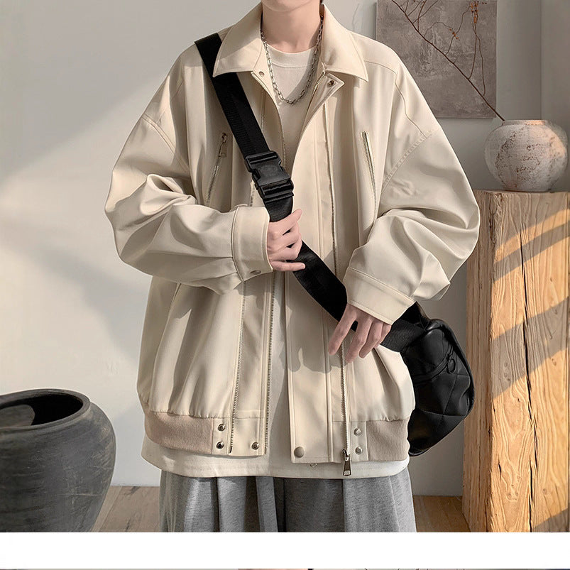 Damen Oversized Jacke mit innovativem Reißverschluss und lässigem Schnitt Heidi-Mode