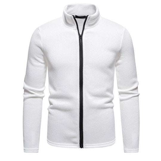 Herren Fleecejacke mit hoher Stehkragen und durchgehendem Reißverschluss Heidi-Mode
