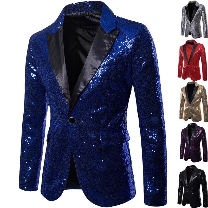 Herren schimmernder Pailletten Blazer Heidi-Mode