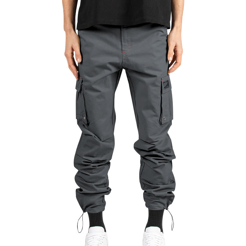 Herren Cargo-Hose mit multifunktionalen Taschen und verstellbarem Kordelzug Heidi-Mode