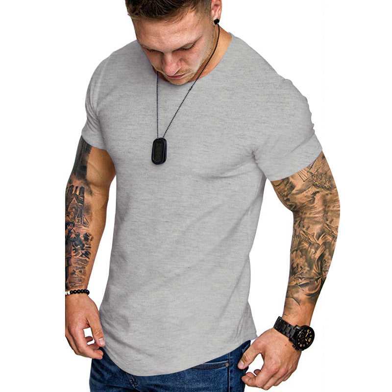 Herren figurbetontes Kurzarm-T-Shirt aus hochwertiger Baumwolle mit Rundhalsausschnitt und bequemen Schnitt Heidi-Mode
