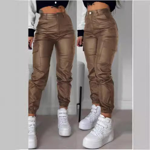 Damen Cargo-Hose mit elastischem Bund und praktischen seitlichen Taschen Heidi-Mode