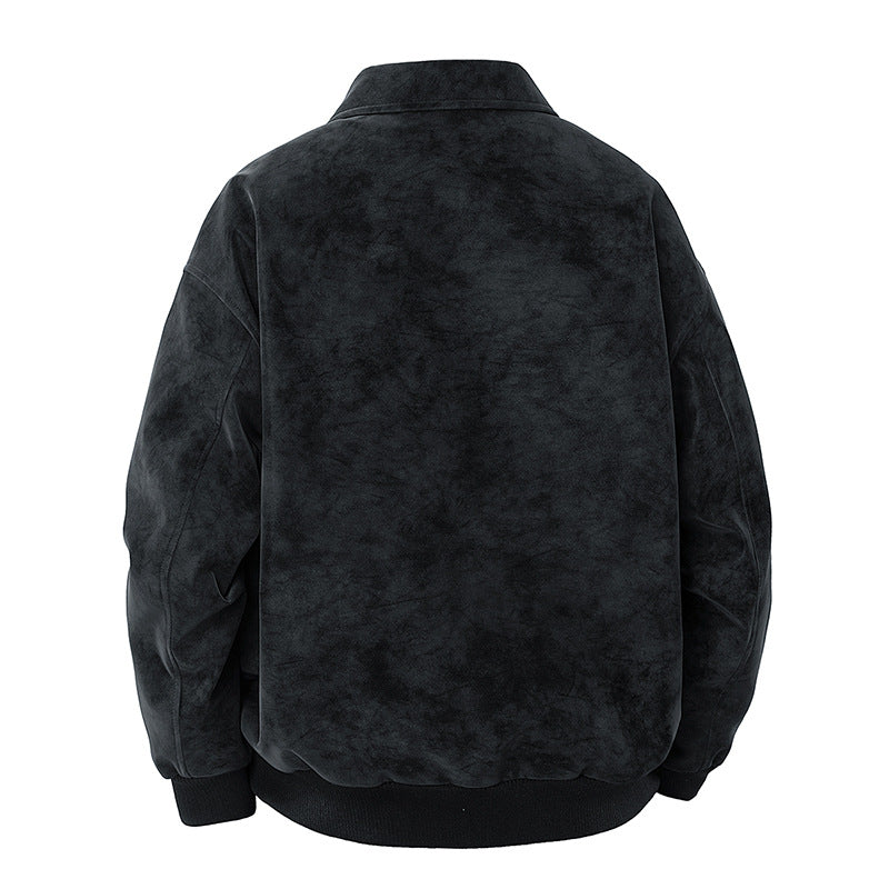 Herren elegante Wildlederjacke mit strukturiertem Schnitt Heidi-Mode