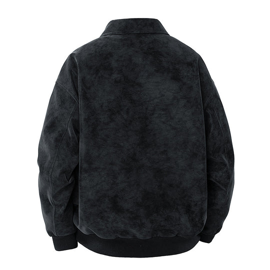 Herren elegante Wildlederjacke mit strukturiertem Schnitt Heidi-Mode