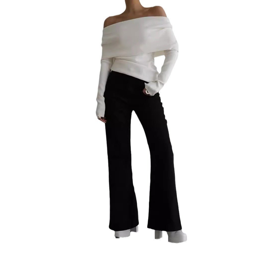 Damen Off-Shoulder Strickoberteil mit elegantem Schnitt Heidi-Mode