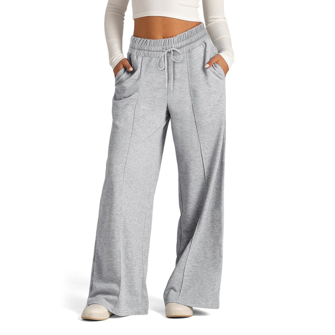 Damen weite Freizeithose mit elastischem Bund und praktischen Taschen Heidi-Mode