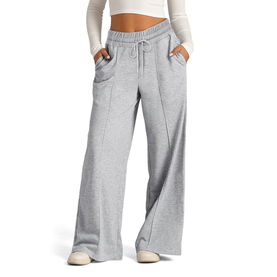 Damen weite Freizeithose mit elastischem Bund und praktischen Taschen Heidi-Mode