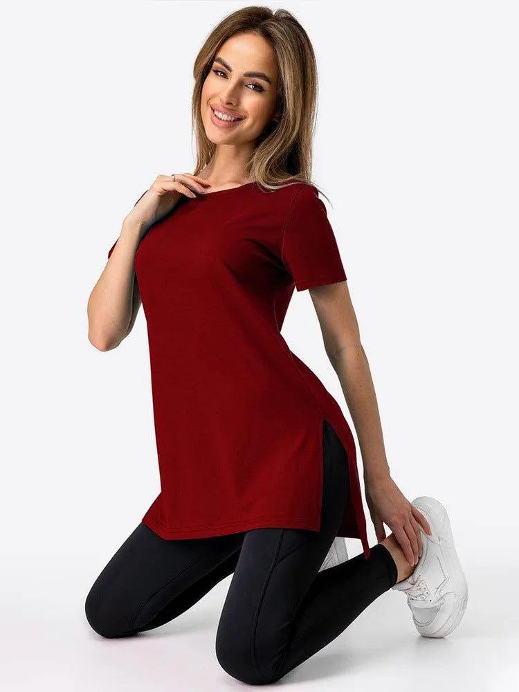 Damen Sportliches Longshirt mit seitlichen Schlitzen Heidi-Mode