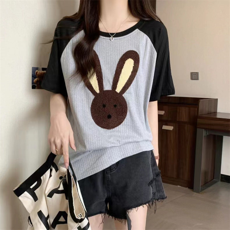 Femme Fun Grafik T-Shirt mit Bunny Design Heidi-Mode