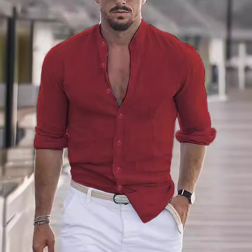 Herren modisches Langarmhemd mit leichtem Stoff Heidi-Mode