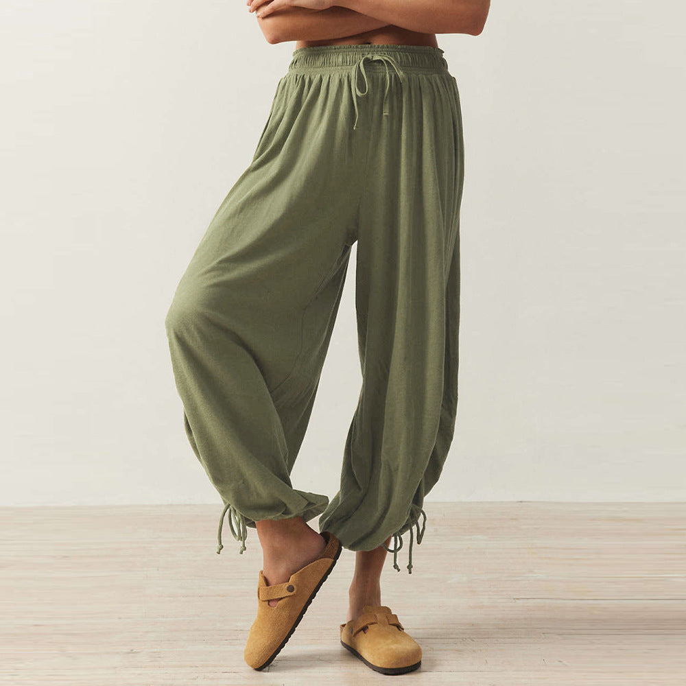 Damen Bequeme Haremshose mit raffinierten Rüschendetails Heidi-Mode