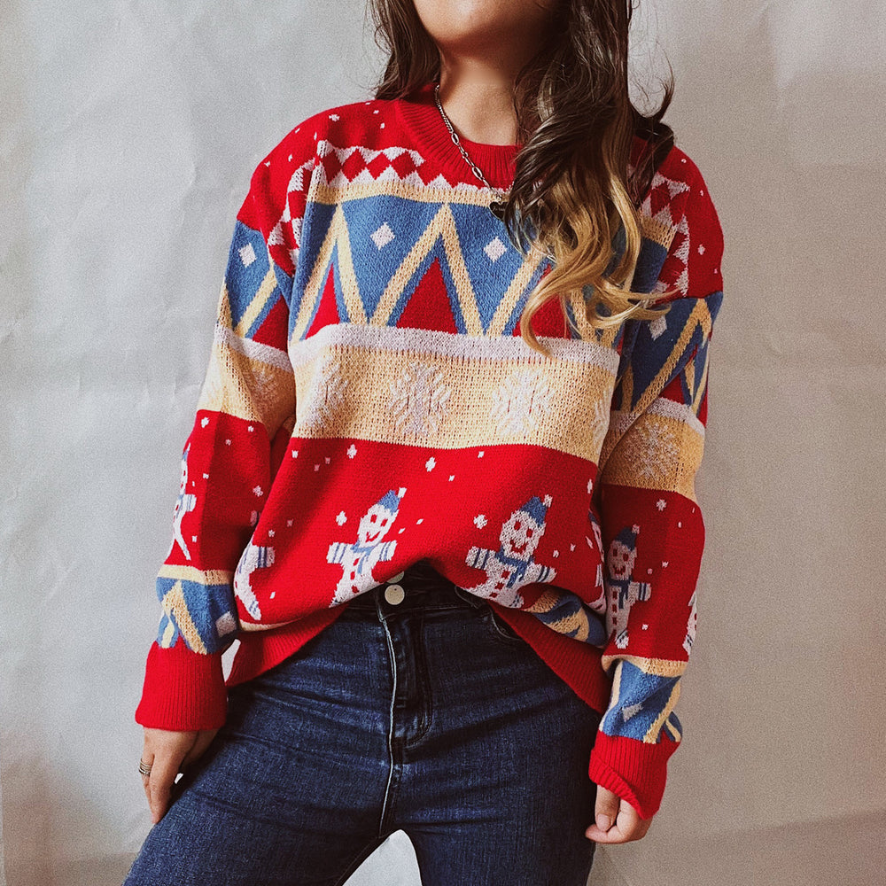 Damen Festlicher Winterpullover mit lebhaftem Weihnachtsdesign Heidi-Mode