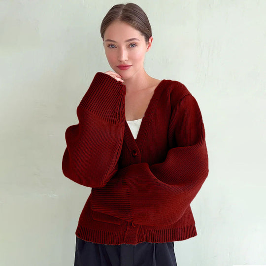 Damen Strickjacke mit weiten Ärmeln und praktischen Taschen Heidi-Mode