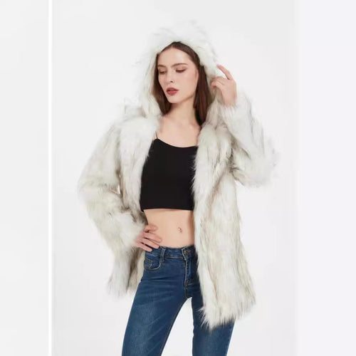 Damen Coole und lässige Kunstpelzjacke Heidi-Mode