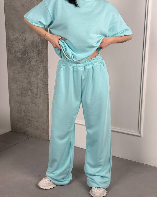 Damen Loungewear-Set aus weichem Material mit eleganten Taschen Heidi-Mode